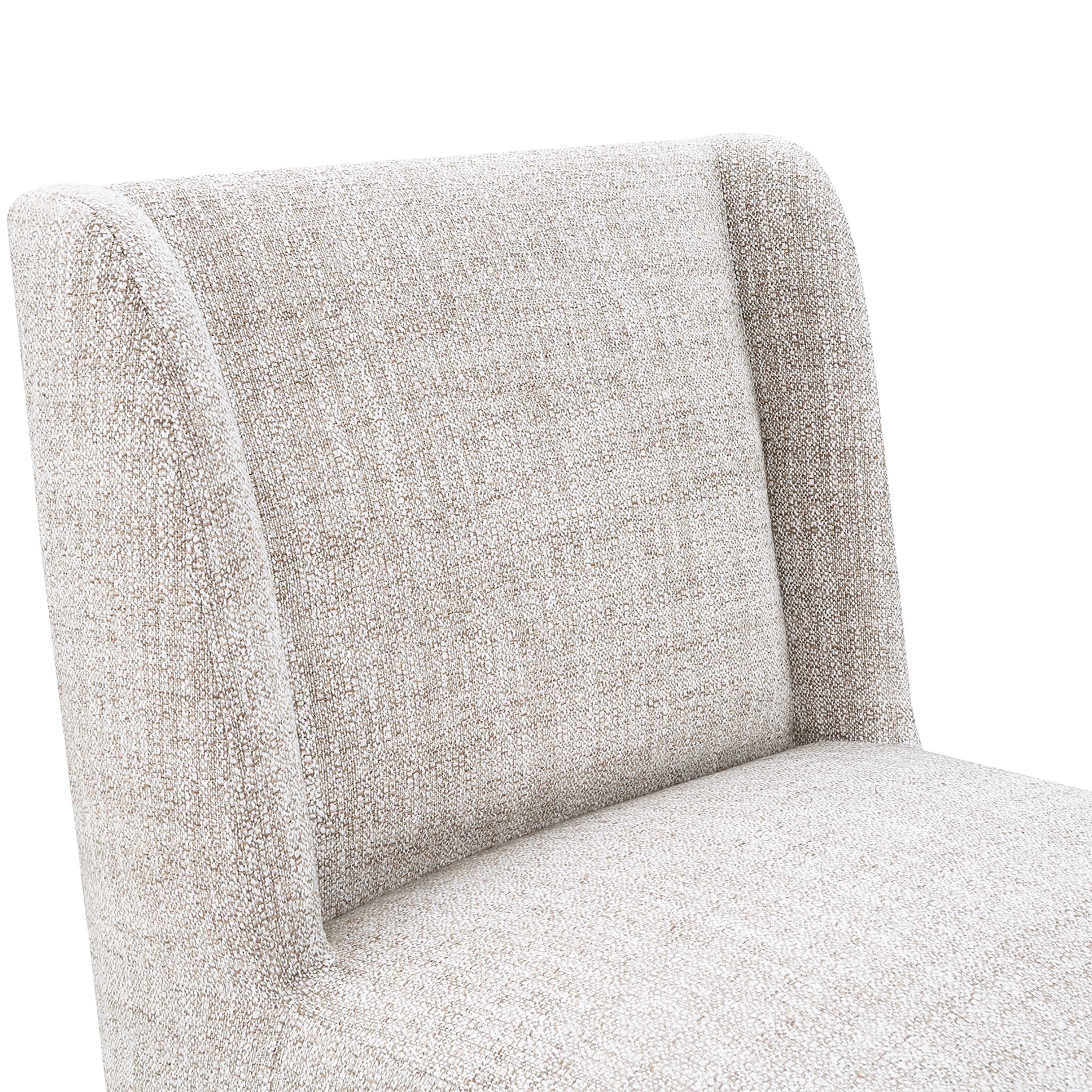 Furniture of America Jaine Modern Fabric Wing Back Dining Side Chair with Casters, Ginger Brown