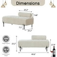 thumbnail image 2 of 49.6" Wide Upholstered Mini Loveseat with Metal Legs, 2-Seater Small Sofa End of Bed Bench Window Ottoman Footrest with Adjustable Back for Living Room Bedroom Entryway Hallway Small Space, Beige, 2 of 7