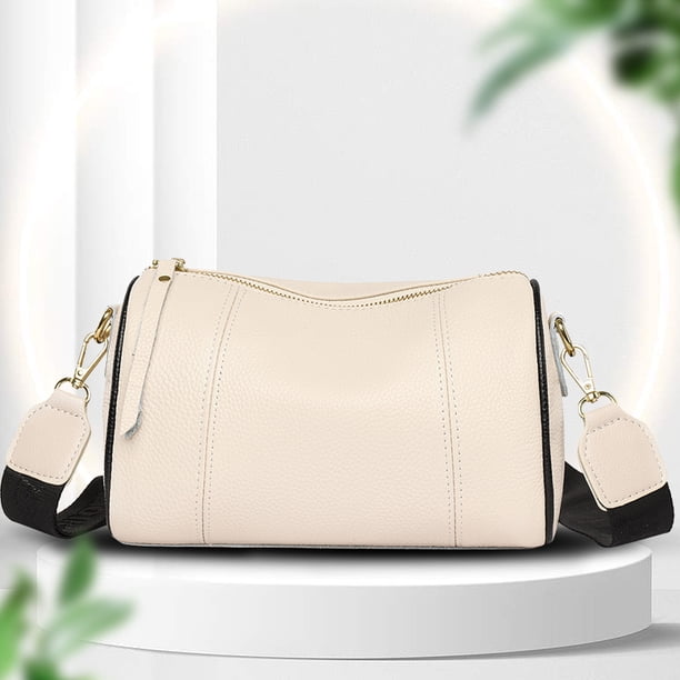 Bolso tipo cartera con cremallera para mujer bolso cruzado de cuero PU bolso de compras con forma cilíndrica