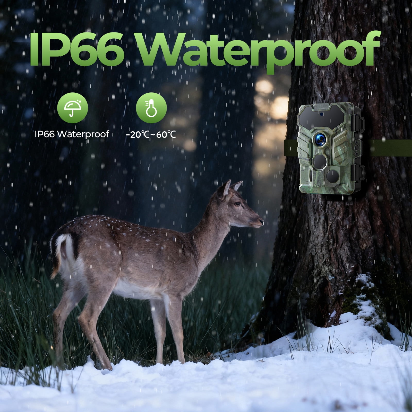 CAMPARK Trail Camera with SD Card 1080P 32MP Game Camera with Night Vision Motion Activated 2.0"LCD Hunting Deer Trail Cam for Wildlife Monitoring