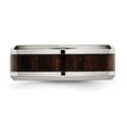 thumbnail image 3 of Chisel Stainless Steel Polished with Black Koa Wood Inlay Enameled 8mm Band, 3 of 7