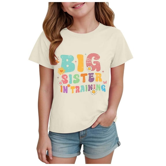 Toddler Girls Short Sleeve T-Shirts Kids Summer 24 Months 2t 3t 4t 5t 6t 7t Oversized Crew Neck Tops Trendy Casual Basic Loose Tees Gibobby,5-6 Years,Beige