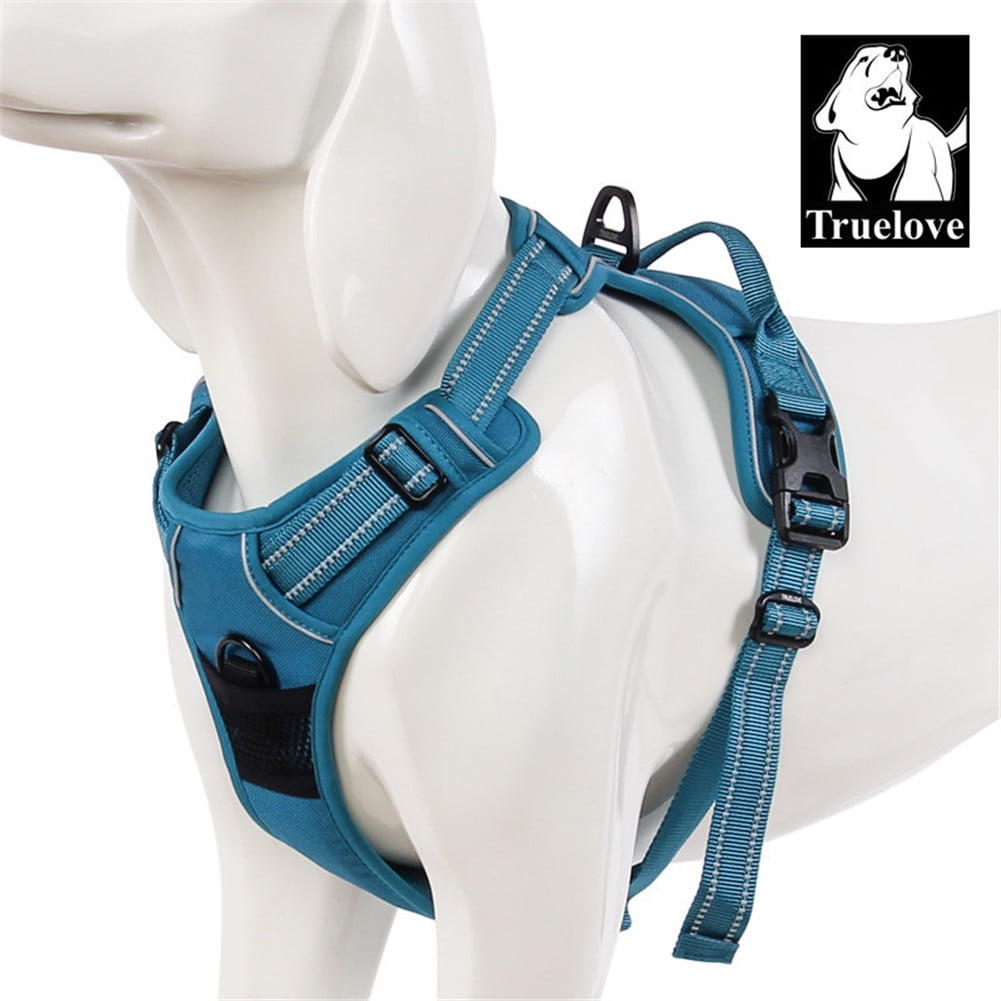 Truelove Soft Front Dog Harness Best Reflective No Pull Harness With Handle And Two Leash Attachments Sapphire Blue Xs Walmart Com Walmart Com
