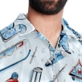 thumbnail image 5 of Ice Hockey Men's Casual Poplin Button Down Short Sleeve Shirts for Summer Beach - Unisex, 5 of 6