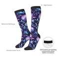 thumbnail image 6 of Fotbe Blue Skull Crystal print Women's Men's Novelty Crew Socks Cotton Socks Knee High Socks for Walking,Running,Nurses,Pregnancy, 6 of 8