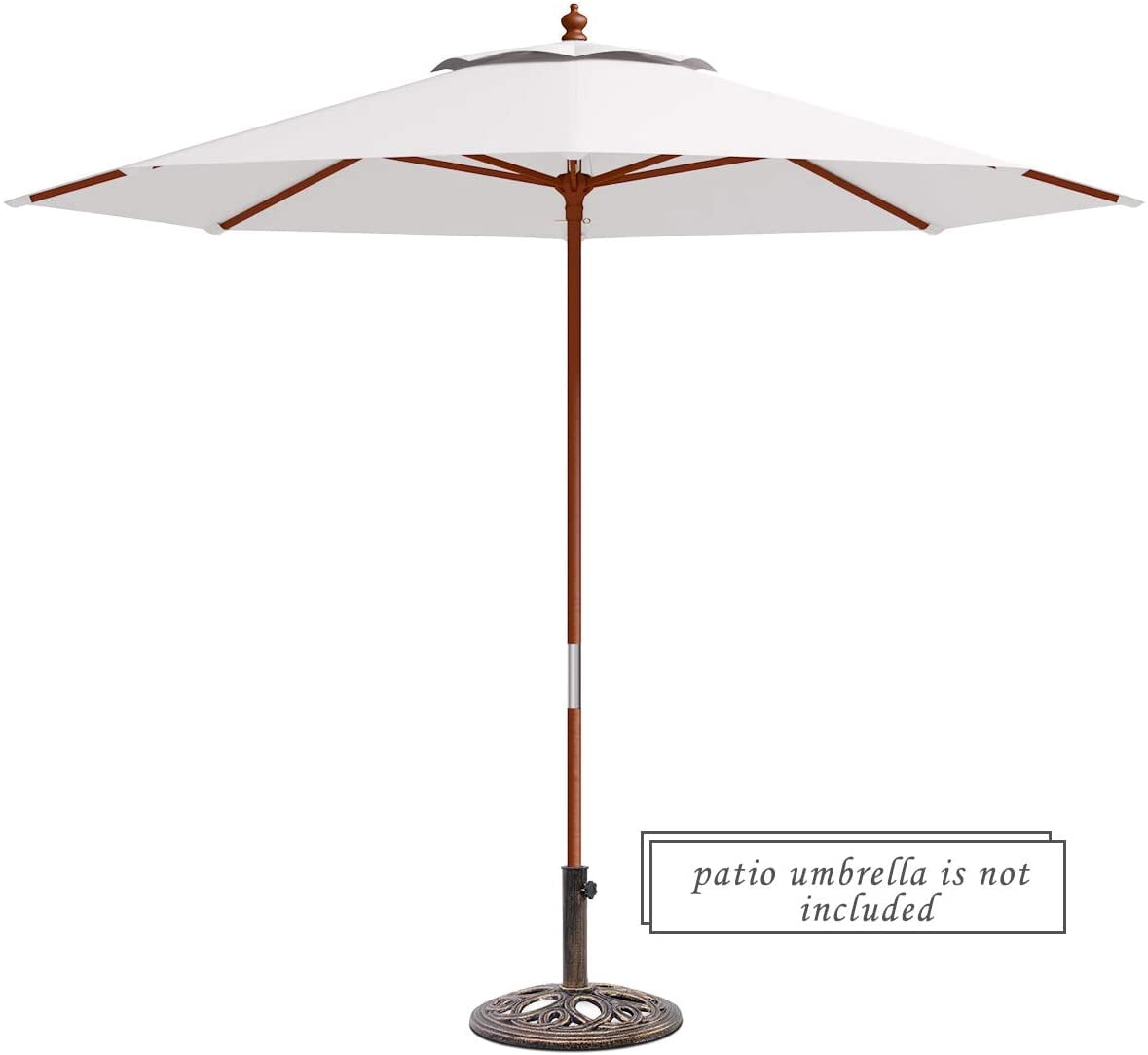 Themis 18" Round Umbrella Base Stand 23Lbs Cast Iron Market Patio Outdoor Deck Porch Lawn Garden Heavy Duty Patio Umbrella Base Stand