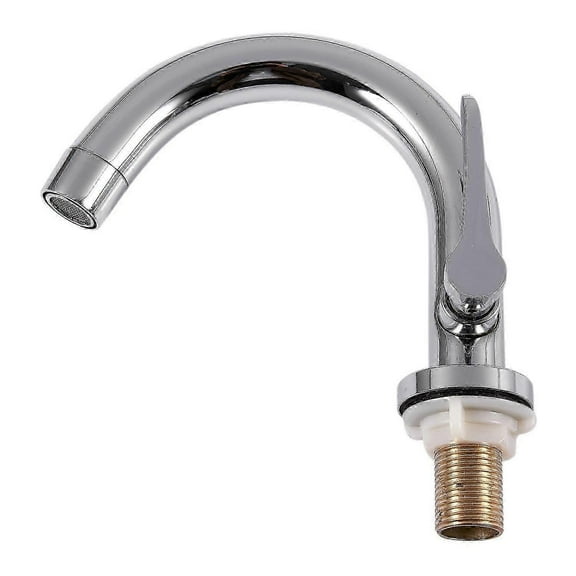 Kitchen Basin Faucet Single Cold Deck Mounted Stainless Steel Basin Sink Faucet Mixer Tap Single Han