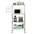 Zimtown 4Tier Metal Shelf Kitchen Utility Cart with Wheels, Microwave