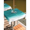 thumbnail image 2 of Square Outdoor Tablecloth with Umbrella Hole Ombre Turquoise Waves Outside Table Cloth Waterproof Patio Table Cover Abstract Art Gradient Modern Zipper Tablecloths for Picnic Party Camping 54x54 Inch, 2 of 8