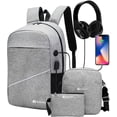 thumbnail image 1 of Mochila Antirrobo de 3 piezas, Bluelander con Puerto USB y Puerto para Audífonos, Gris, 1 of 6