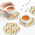 thumbnail image 4 of Leather Coasters with Heat-resistant for Drinks, Vintage Cup -标题2 Hexagon, 4 of 5