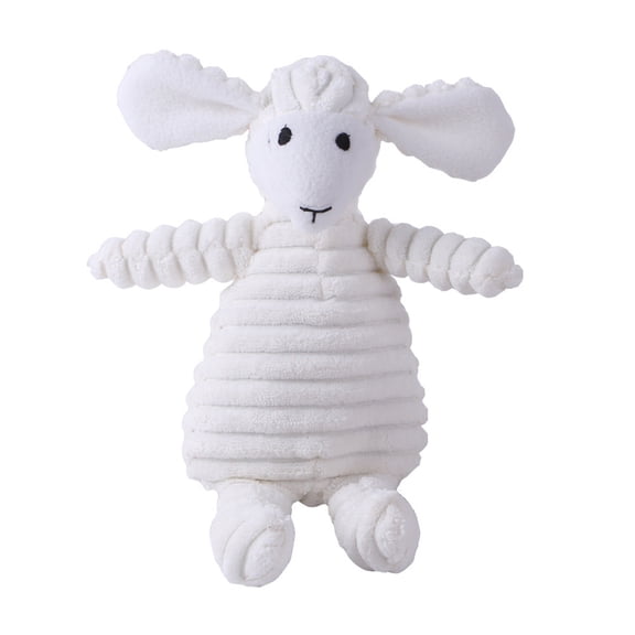 Plush Lamb Toy Soft Corduroy Stuffed Animal for Children Cuddly Sheep Doll with Embroidered Details and Floppy Ears