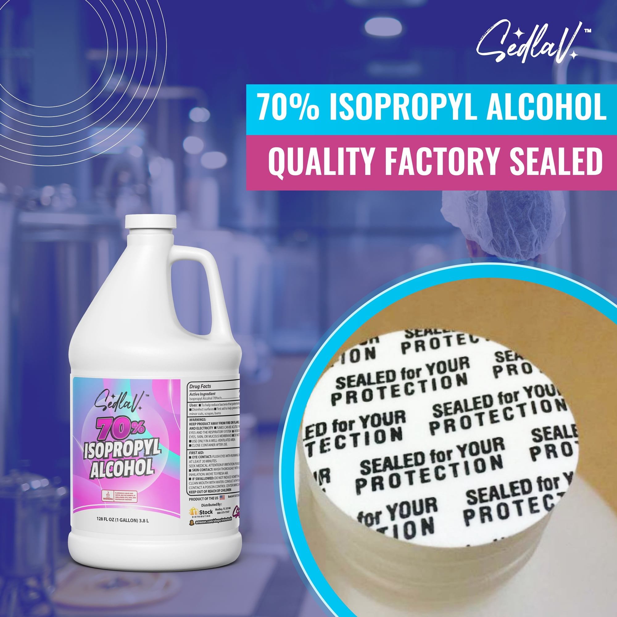 Isopropyl Alcohol 70% First Aid Antiseptic for Minor Cuts and Scrapes Rubbing Alcohol 2 GALLONS