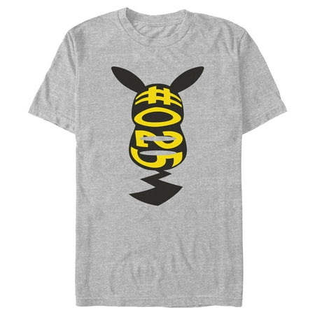 Men's Pokemon Pokedex 025 Pikachu Silhouette Graphic T-Shirt