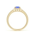 thumbnail image 2 of ANGARA Natural 1 ct Tanzanite Engagement Ring with Diamond Halo in 14K Yellow Gold for Women (Size-7x5mm) | December Birthstone, Anniversary, Jewelry Gift for Women | Natural Tanzanite Ring, 2 of 8