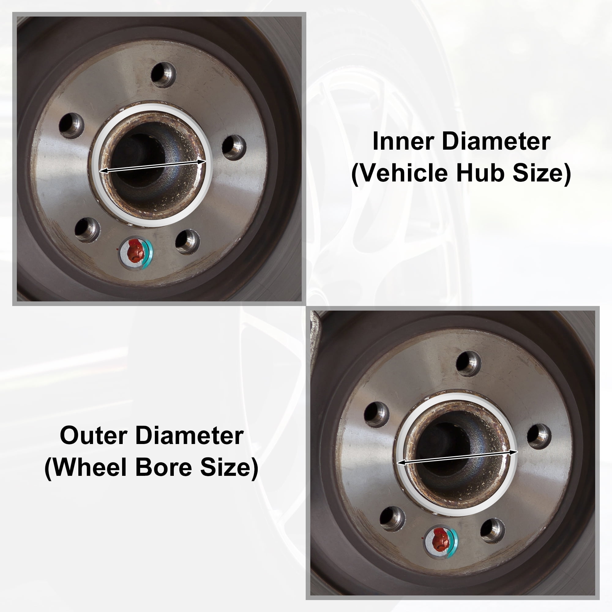 Unique Bargains 4 Pcs Car Hub Centric Rings Wheel Bore