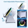 thumbnail image 3 of Altavoz de Inducción Inalámbrico, Soporte para Teléfono Celular con Altavoz Bluetooth, Sonido Estéreo, Luz Ambiental RGB, Soporte para Teléfono Inteligente A, 3 of 5