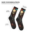 thumbnail image 3 of Pofeuu Vibrant Skull Soldier Print Crew Socks, Adult Running Hiking Socks for Youth and Adult, 3 of 7