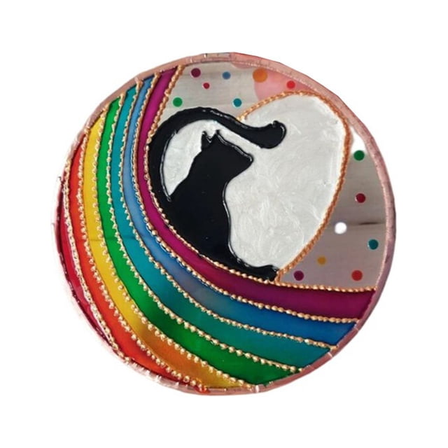 Billuyoard Pet Memorial Sun Catchers Acrílico Decoración Balcón Colgantes Exquisito Iris Colgante Colgante con Cordón para Ventana Puerta Memoriales de mascotas Tipo 2