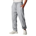 thumbnail image 3 of Mens Wide Leg Sweatpants Fleece Drawstring Elastic Waist Joggers with Zip Pockets Warm Winter Solid Color Workout Casual Lounge Pants, 3 of 6