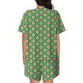 thumbnail image 3 of Bixox Women's 60s and 70s Style Printed Pajama Set 2 Piece Lounge Set Top and Shorts Soft Pajamas, Shorts with Pockets, 3 of 7