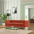 thumbnail image 3 of Rnfurnishings 3-Piece Velvet fabric Living Room Sofa+Loveseat+chair Set-Orange, 3 of 10