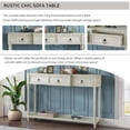 thumbnail image 3 of Rustic Chic Console Table Sofa Table with 3 Drawers, Solid Wood Hall Tables Tall Entryway Table with Shelves, Side Tables with Projecting Drawers and Long Shelf, Antique White, 3 of 8