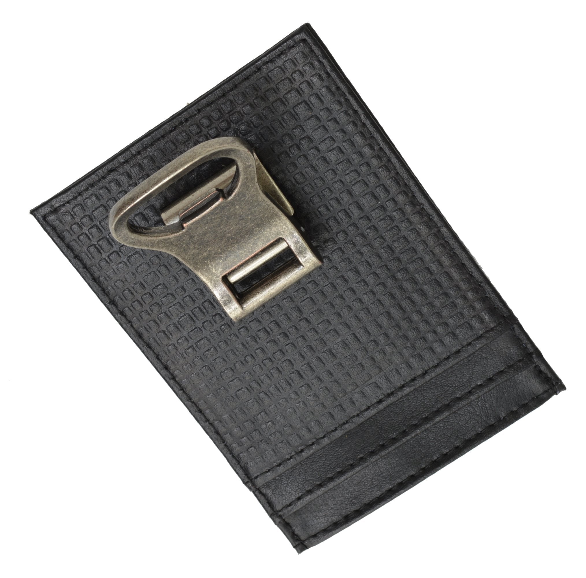 HOJ Co. Bottle Opener Bifold Wallet With Money Clip| Front Pocket Wallet  For Men | Novelty Money Clip Wallet| Exterior ID Window