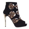 thumbnail image 3 of Womens T.S. Zabila Cut-Out Peep-Toe Ankle Booties - Black Leopard, 3 of 6