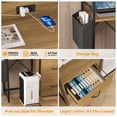 thumbnail image 3 of File Cabinet Furniture, Filing Cabinet with 2 Drawers, Rolling Printer Stand with Open Storage Shelves for Home Office, Printer Stand with Power Strip & LED Lights, 49.2"h, Natural, 3 of 7