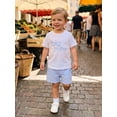 thumbnail image 4 of BemeyourBBs Baby Boy Little Brother Big Brother Matching Outfit Matching Brothers Outfits Toddler Baby Boys Summer Clothes Short Sleeve Letter Embroidery T Shirt and Pockets Striped Shorts Set, 4 of 9