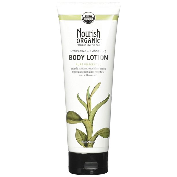Nourish Organic Hydrating & Smoothing Body Lotion, Pure Unscented, 8