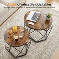 thumbnail image 5 of Parcus Set of 2 Round Nesting Tables, Modern Geometric Coffee Table with Hidden Storage, Movable Side End Tables for Living Room Organization & Style – Brown, 5 of 8