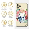 thumbnail image 4 of Case Yard iPhone-12/12-Pro Case Clear Soft & Flexible TPU Ultra Low Profile Slim Fit Thin Shockproof Transparent Bumper Protective Cover Drop Protective Cell Phone Cases (Skull Floral), 4 of 8