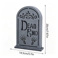 thumbnail image 3 of Lit Halloween Tombstone Outdoor Scene Decoration, Spooky Resin Graveyard Yard Decor, Gothic Skeleton Hands Tabletop Ornament, Holiday Party Centerpiece, 3 of 6
