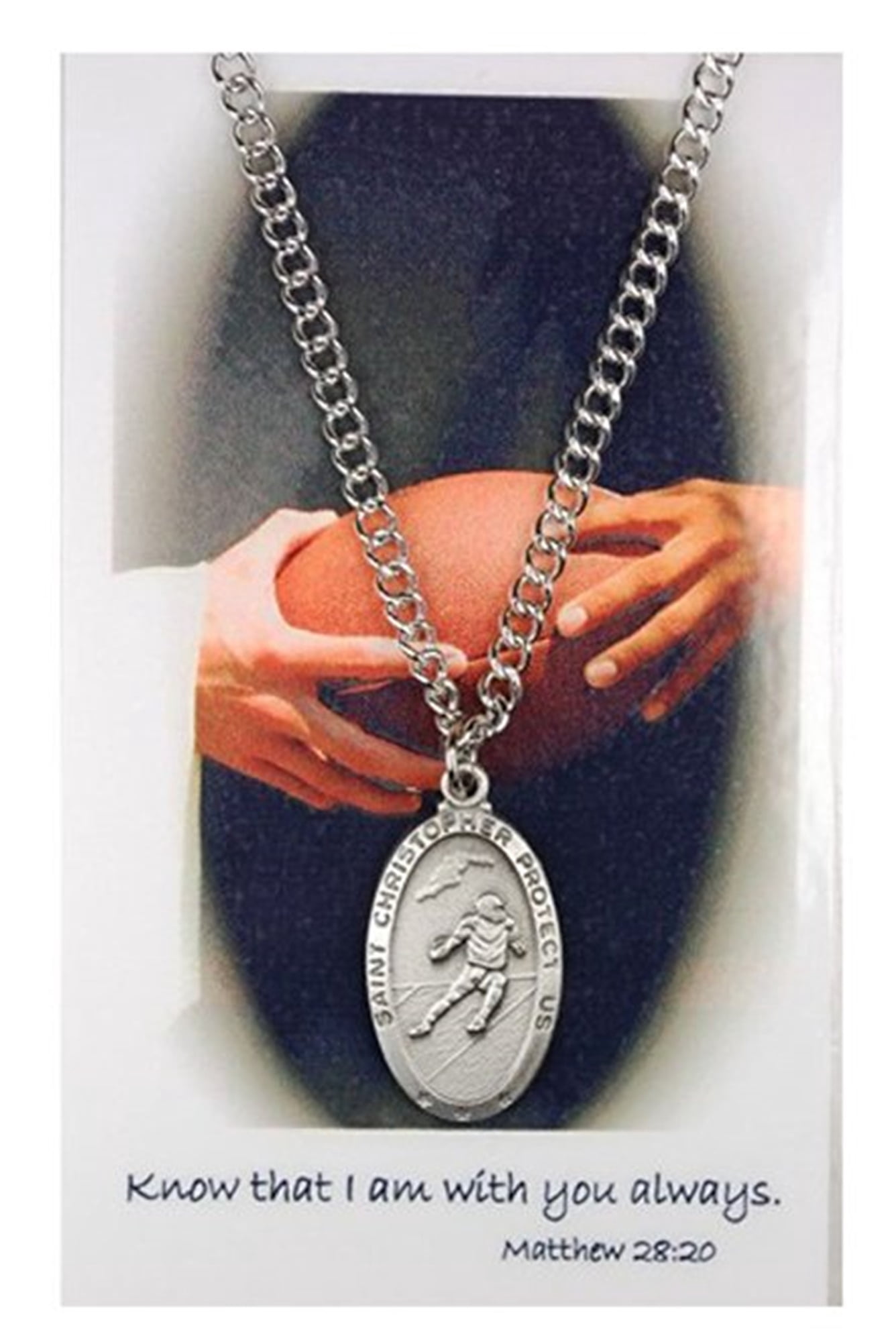Pewter Saint Christopher Boys Football 