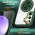 thumbnail image 3 of For Samsung Galaxy S25+ 5G Transparent Case (Compatible With MagSafe)  With 360° Rotation Invisible Magnetic O-Ring Stand Military-Grade Shockproof Phone Case,Green,For Galaxy S25+  (5G）, 3 of 7