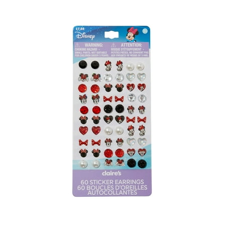 Claire's Disney Minnie Mouse Stick On Earring Set, 60-Pairs