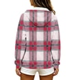 thumbnail image 4 of cocolona Womens Plaid Hoodies Casual Long Sleeve Zipper Vintage Sweatshirts Hooded Drawstring Fall Trendy Outfits, 4 of 7