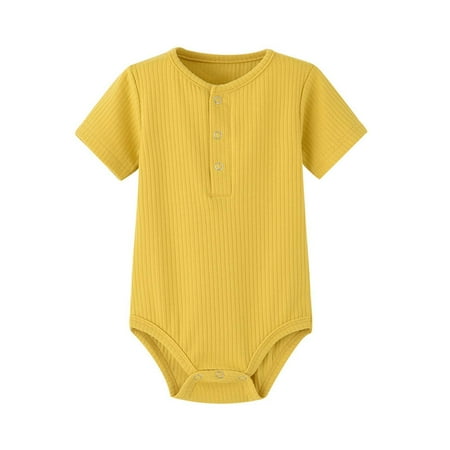 

MELDVDIB Baby Romper Toddler Newborn Baby Strip Ribbed Short-sleeved Romper Jumpsuit Gift on Clearance
