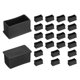 thumbnail image 1 of Uxcell 24pcs tapas de patas de silla rectangulares de PVC, protector de suelo para patas de silla, negro, 25 x 50 mm, 1 of 6