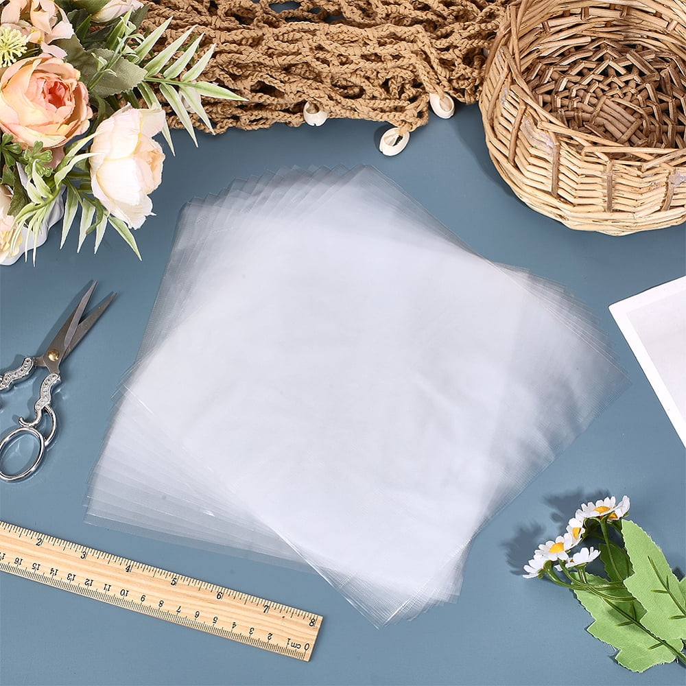 2 Bags Square PVA Water Soluble Film Water Soluble Stabilizer for Embroidery Clear 199x201x0.1mm 100 sheets/bag for making