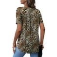 thumbnail image 4 of a.Jesdani Women's Plus Size Short Sleeve Henley Shirt V Neck Floral Blouses Tunic Tops for Women m-4x, 4 of 8