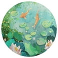 thumbnail image 3 of Lucky Koi Fish Lotus Leaf Round Rugs -Washable Non-Slip Small Round Area Rug Throw Soft Circle Rugs for Bedroom, Modern Print Indoor Carpet for Entryway Sofa Living Room, 3 of 6