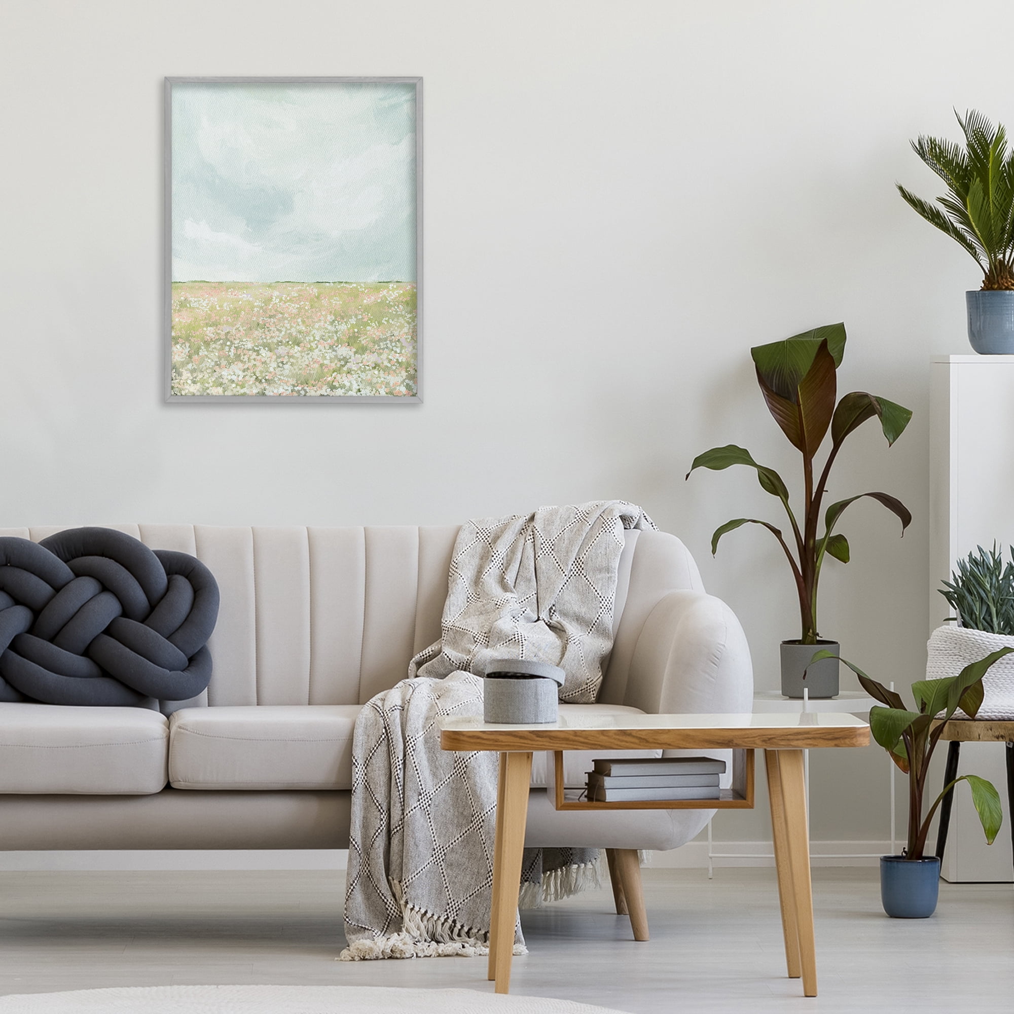 Stupell Industries Budding Field In Spring Gray Framed Giclee Art, design by Leah Straatsma
