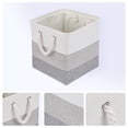 thumbnail image 2 of REGALWOVEN Set of 3 Cotton Storage Bin with Handles for Shelves Closet, Collapsible Storage Basket for Organizing Clothes Gray 11*11*11in, 2 of 6