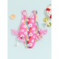 thumbnail image 3 of Jxzom Toddler Girls Strap One Piece Swimsuit 18M 2T 3T 4T 5T 6T Floral Sleeveless Bathing Suit Ruffles Bowknot Swimwear Summer Beach Wear, 3 of 8