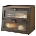 thumbnail image 5 of WILK Double Layer Bamboo Bread Box,Wooden Large Capacity Bread Box for Kitchen Counter, Bamboo Bread Storage Container with Wavy Arcylic Transparent Window (Brown), 5 of 5