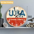 thumbnail image 2 of 12 Inch Patriotic Wall Clock, USA 250th Anniversary Wooden Round Wall Clocks with Silent Non-Ticking Quartz Movement, Battery Operated, Art Decor Hanging Clock for Kitchen, Bedroom, Living Room, 2 of 9
