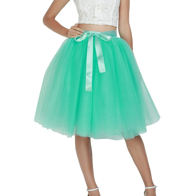  Carnevale New Women Tulle Skirts Knee Length Long Adult Tutu  Layered Short Prom Party Midi Skirt High (Light Blue, XXL) : Sports &  Outdoors